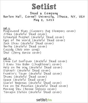 Grateful Dead Songs Return To Cornell's Barton Hall With Dead & Company's  Loaded Setlist (RECAP) - Glide Magazine