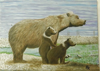 Mama Bear and Cubs #0030