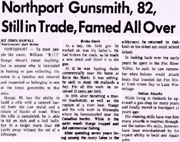 William ( Bill ) Staege - 1961 Appleton Post Crescent article