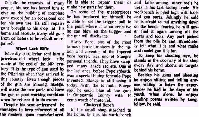 William ( Bill ) Staege  - July 15, 1961 - Northport, WI