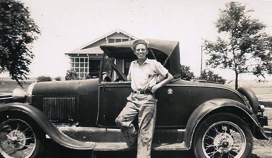 Proud Owner with Car in Pampa in 1937