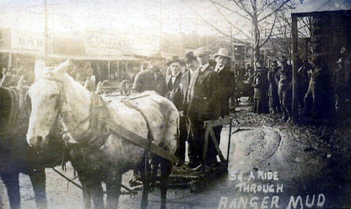 5 Cent Ride across Ranger Texas Mud Street in 1800's