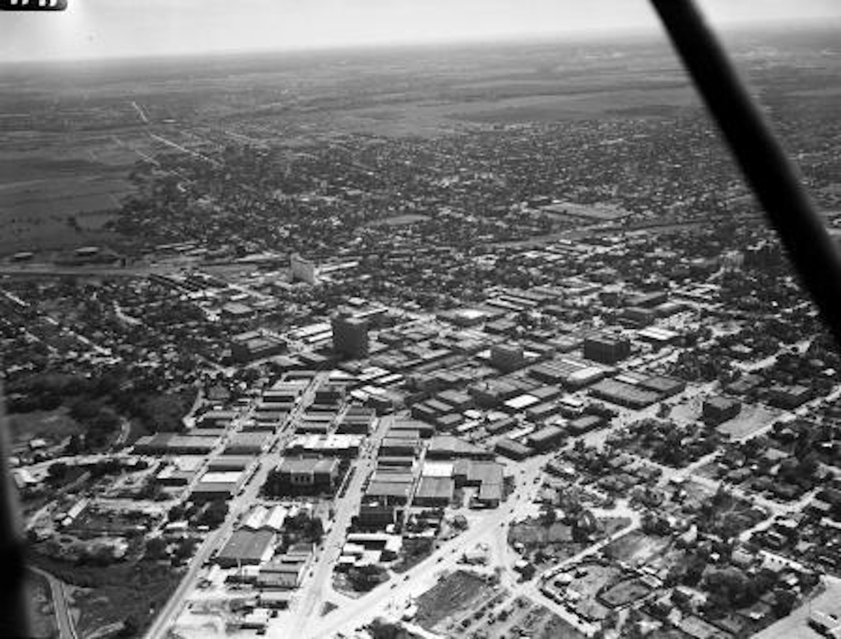 Aerial View Brownwood Texas in 1940s
