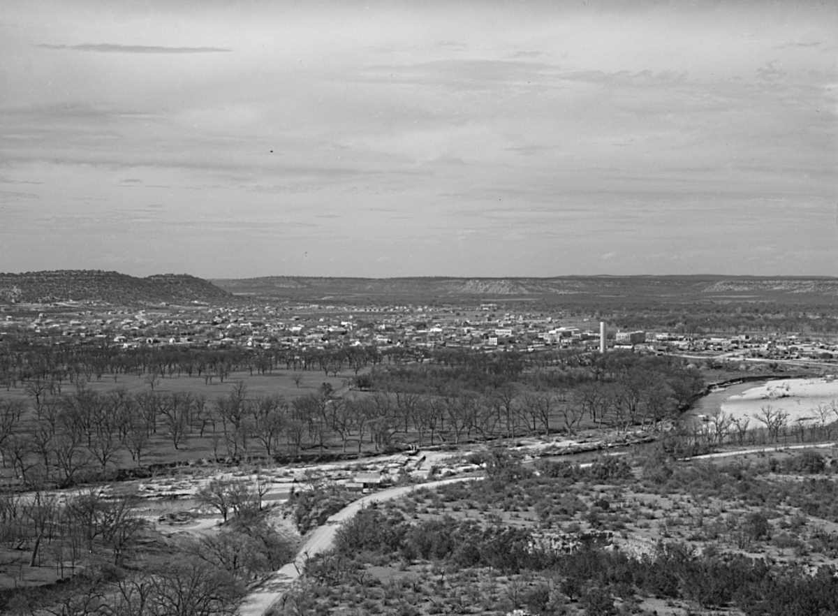 Aerial View Junction Texas in 1940
