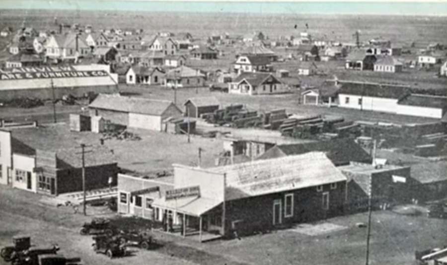 Birds-Eye View of Perryton in 1922