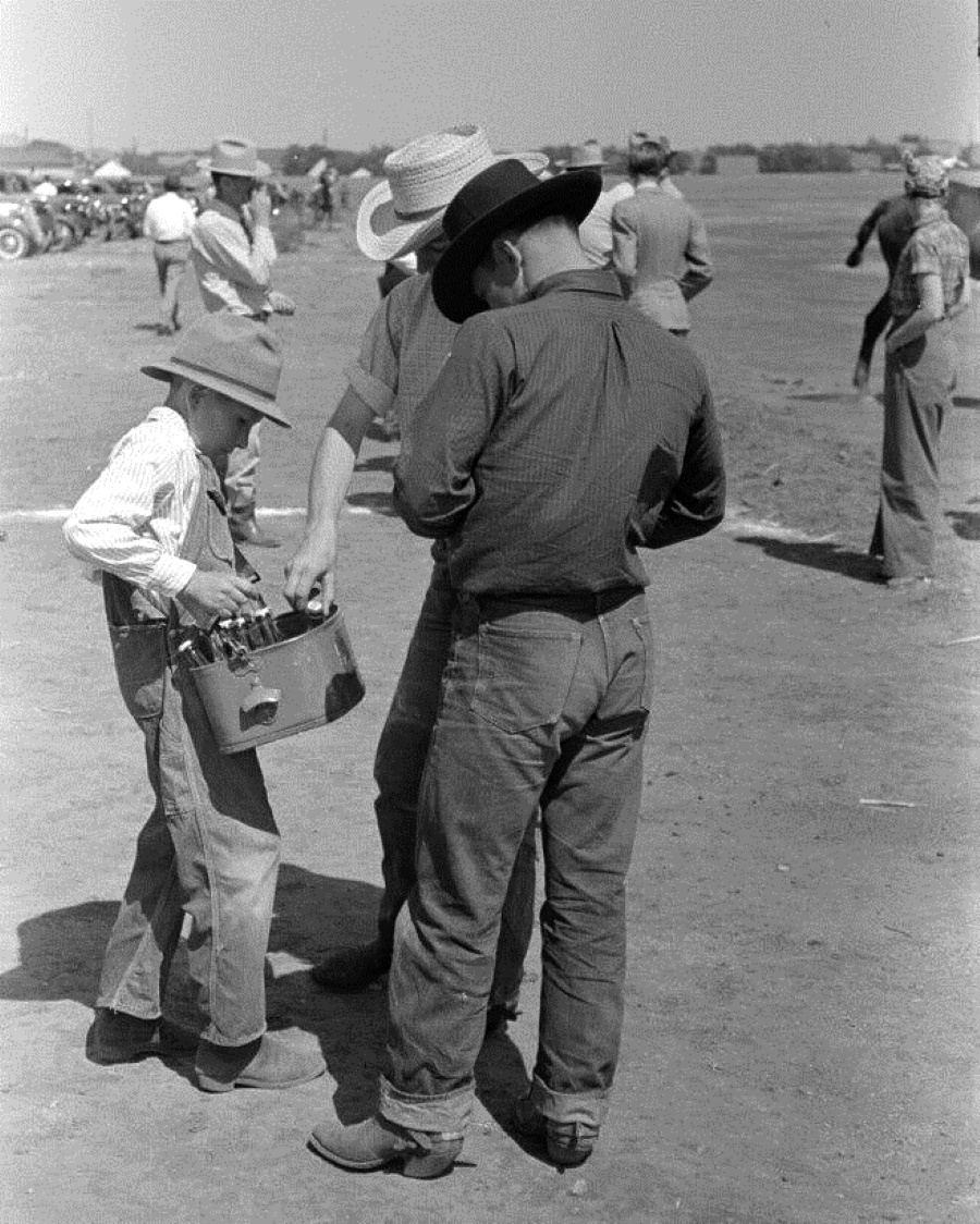 Boy Sells Soda Pop at Polo Match in 1939 Abilene