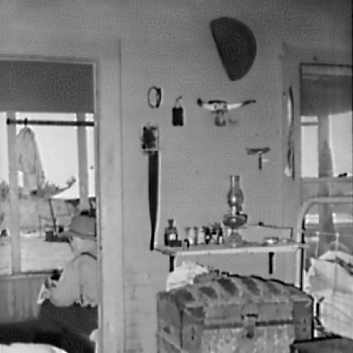 Interior shot of bunkhouse on the SMS ranch shows everything a cowboy needed in 1939