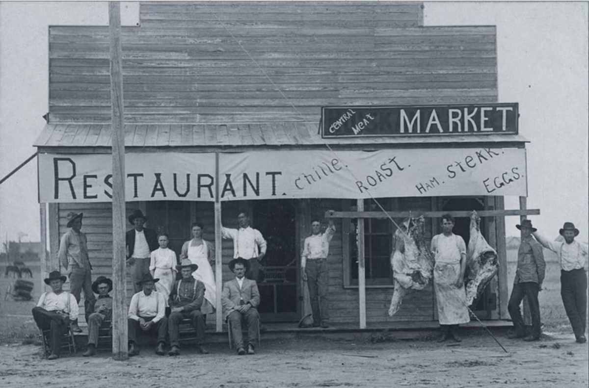 Central Meat Market & Restaurant in Carney Texas in 1905