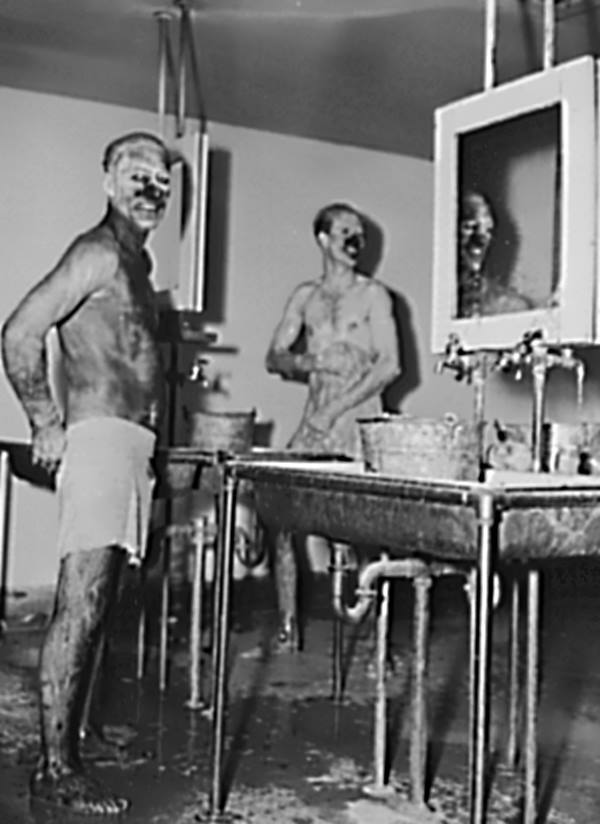 Carbon Black Workers Clean Up