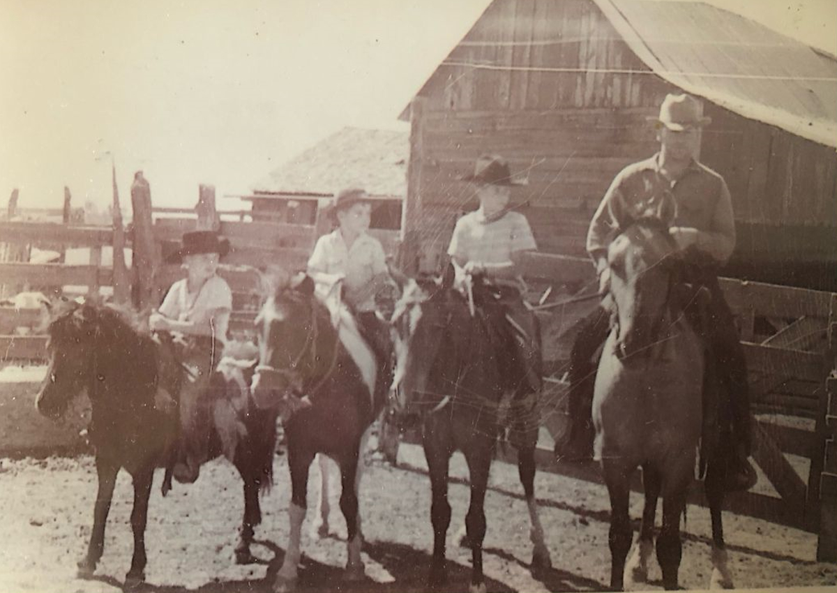 Charlie Bird Sr. and Boys in Post Texas 1940