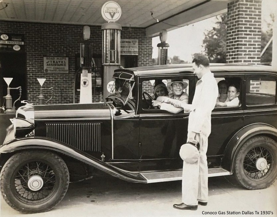 Conoco Gas Station Dallas Tx 1930's