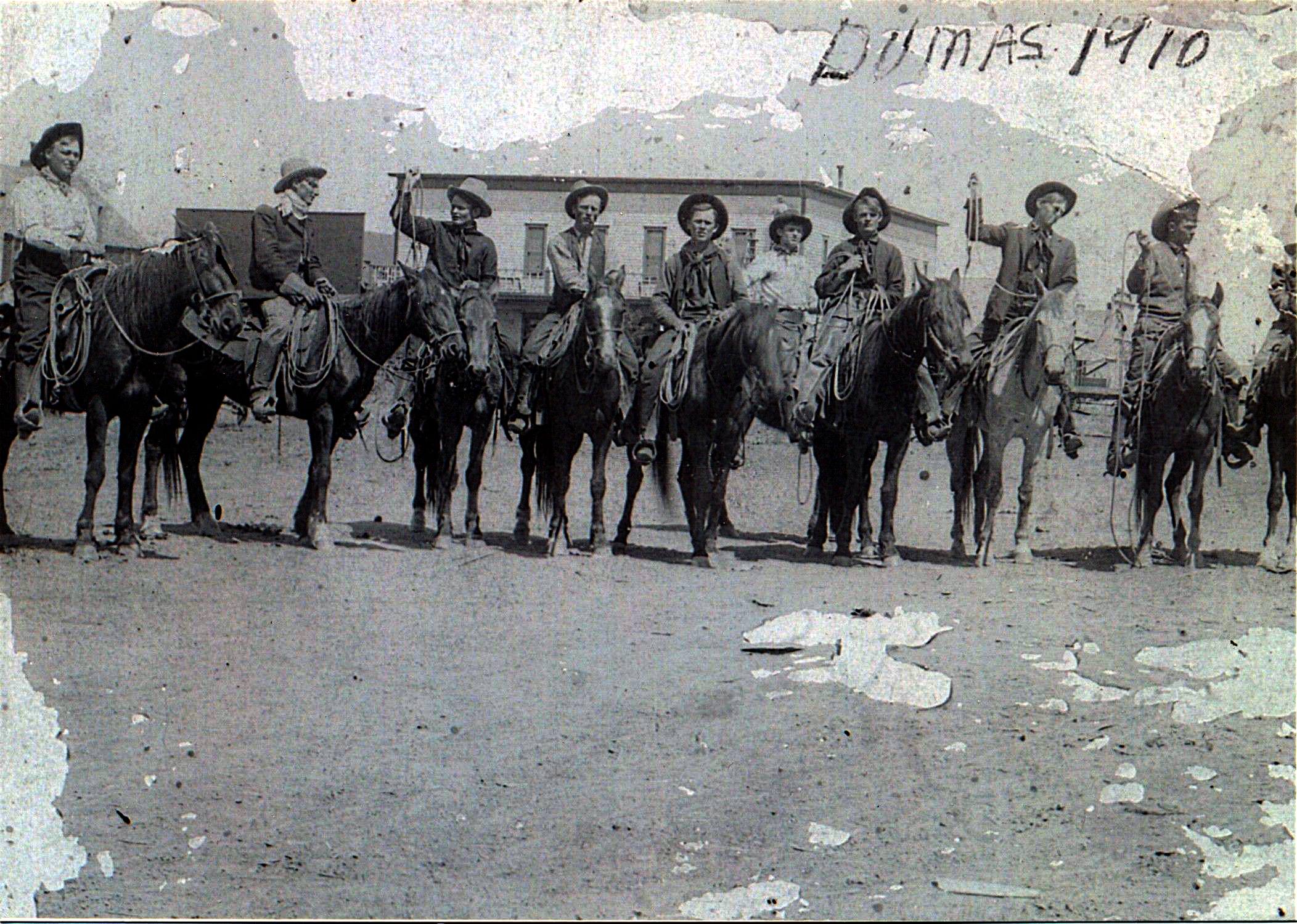 Cowboys in Dumas Texas in 1910