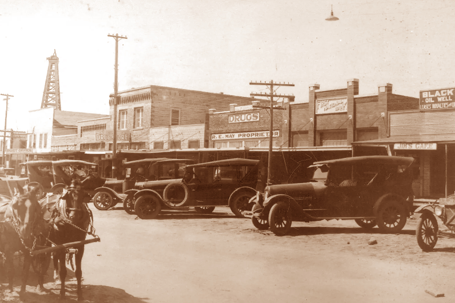 Downtown Desdemona Texas in 1920s