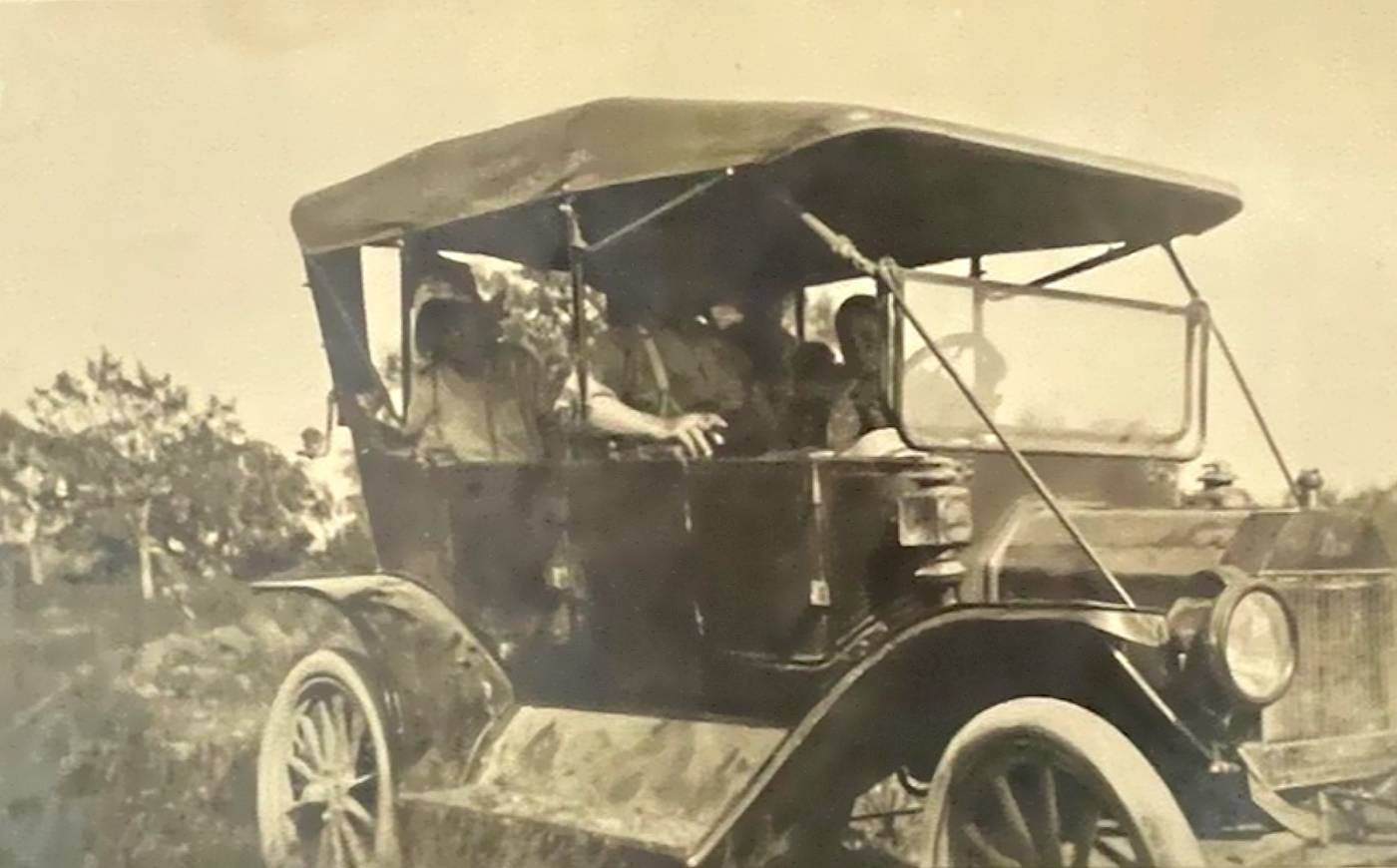 Family in Kerrville in Their Model T Ford