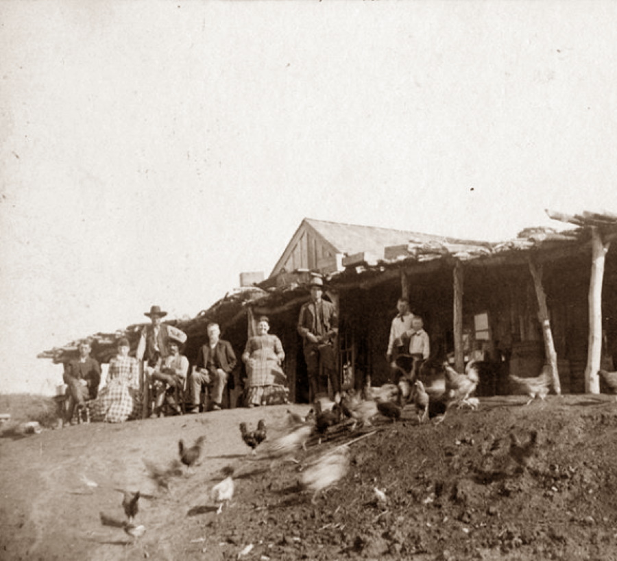 Family with Chickens at Turtle Hole in 1879