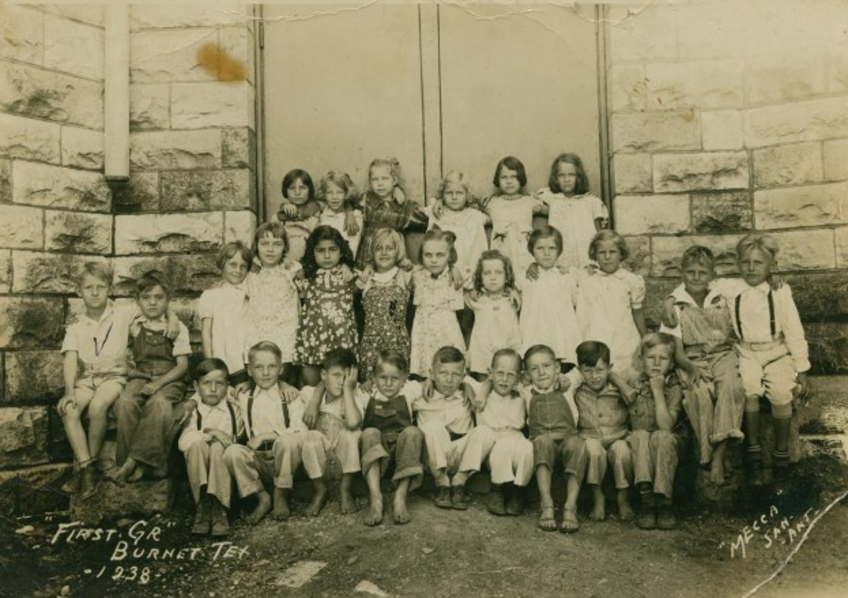 First Grade Class in Burnet in 1938