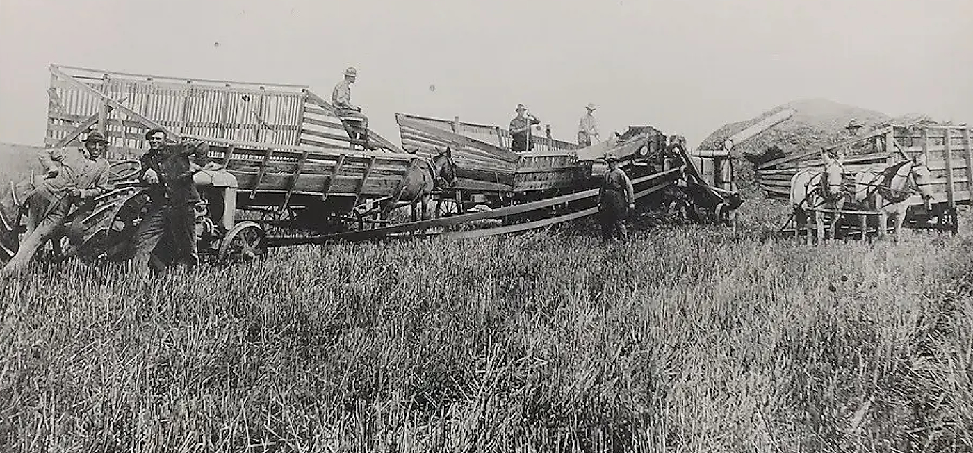 Fordson Tractor Powers Thresher in 1919