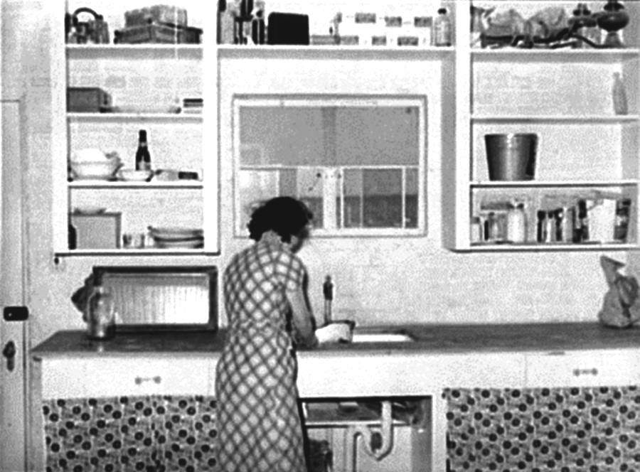 Kitchen of Mrs. Ernest Milton, El Indio, Tx 1939