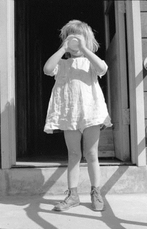 Little Girl Drinking Milk San Patricio County 1939