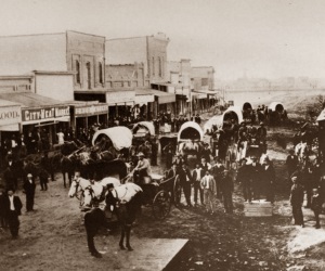Main Street and Stores in Midland, Texas in 1890