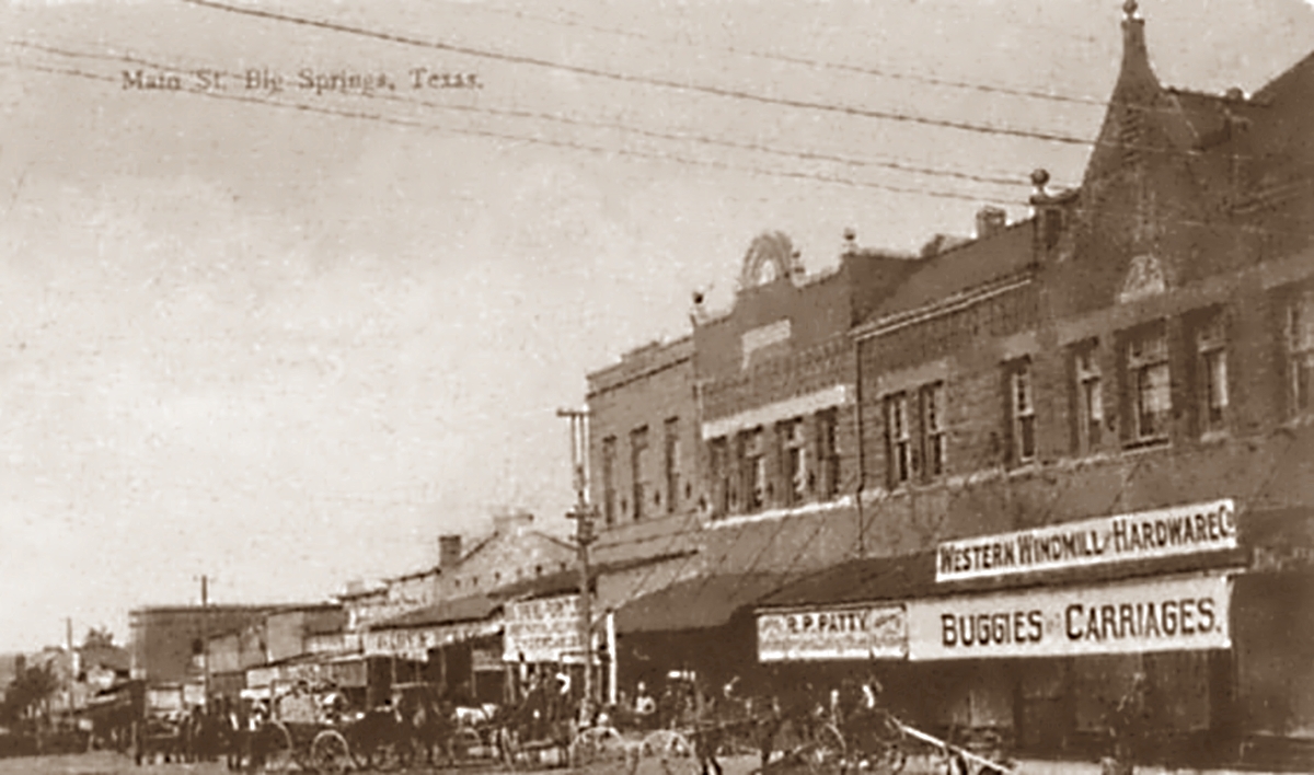 Main Street in Big Spring Texas in 1890s