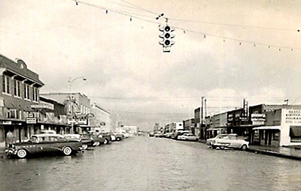 Main Street Floydada Texas in 1950