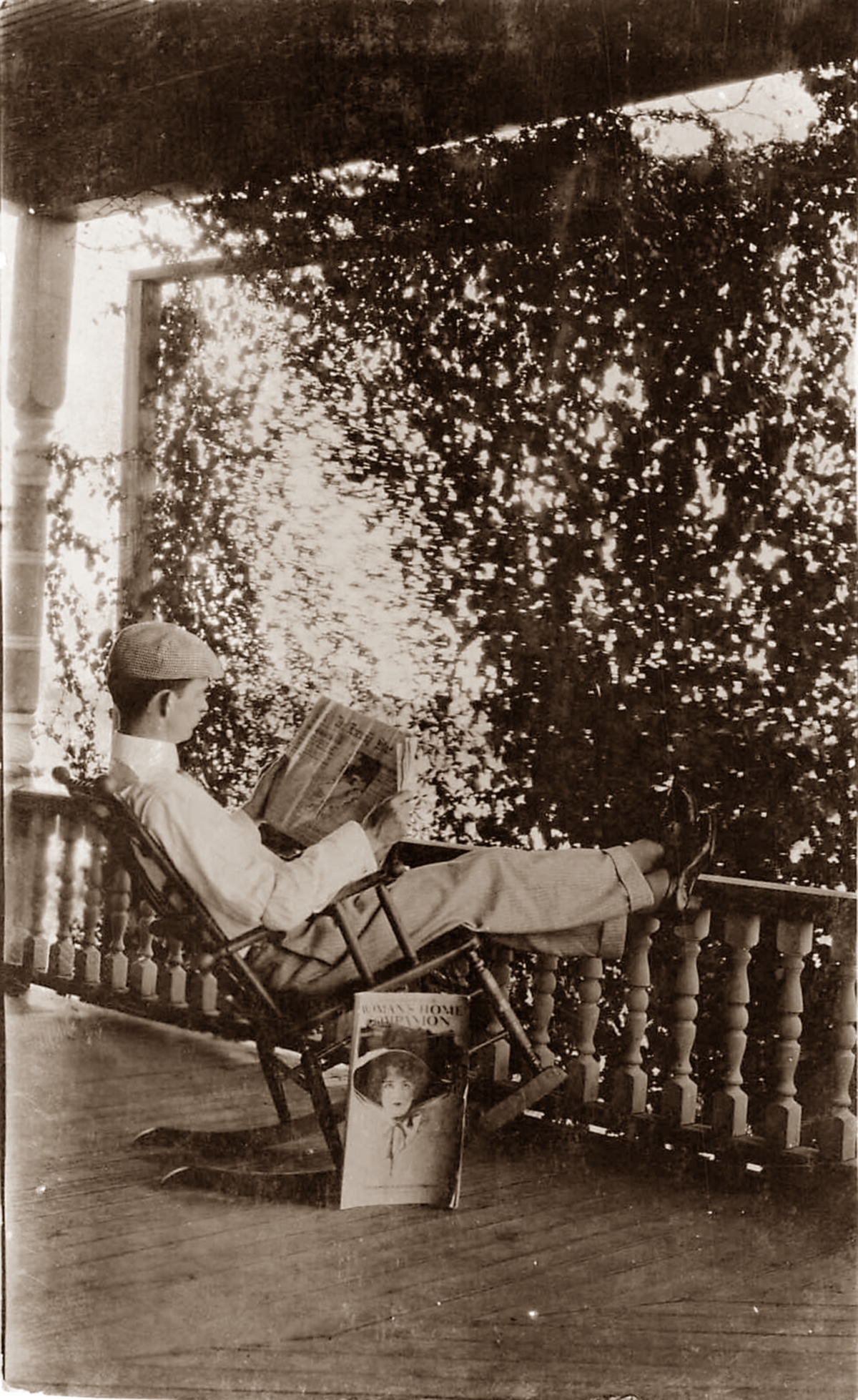 Man on Porch in Merkel in 1910 