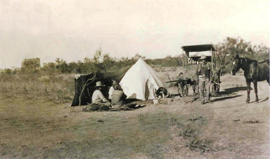Family Makes Camp Outside Matador Texas  in 1890's