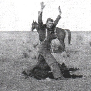 Cowboy at Ranch Rodeo in Midland County Texas  in 1939