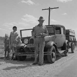 Migrant oil worker and family Ector County TX 1937