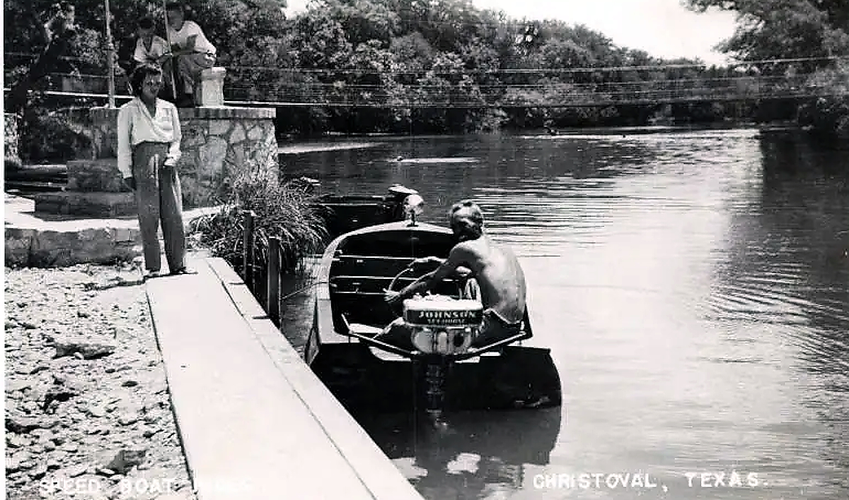 Motor Boat in Christoval in 1940s