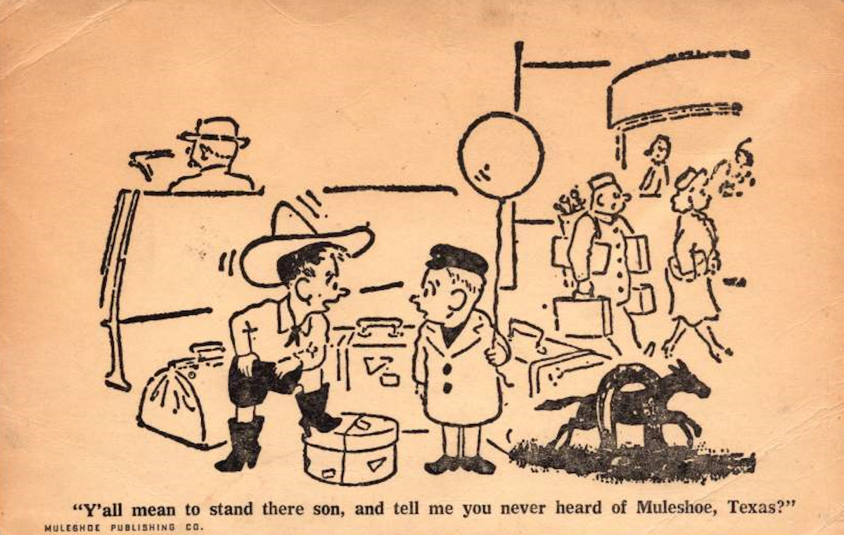 Muleshoe Texas Cartoon Postcard