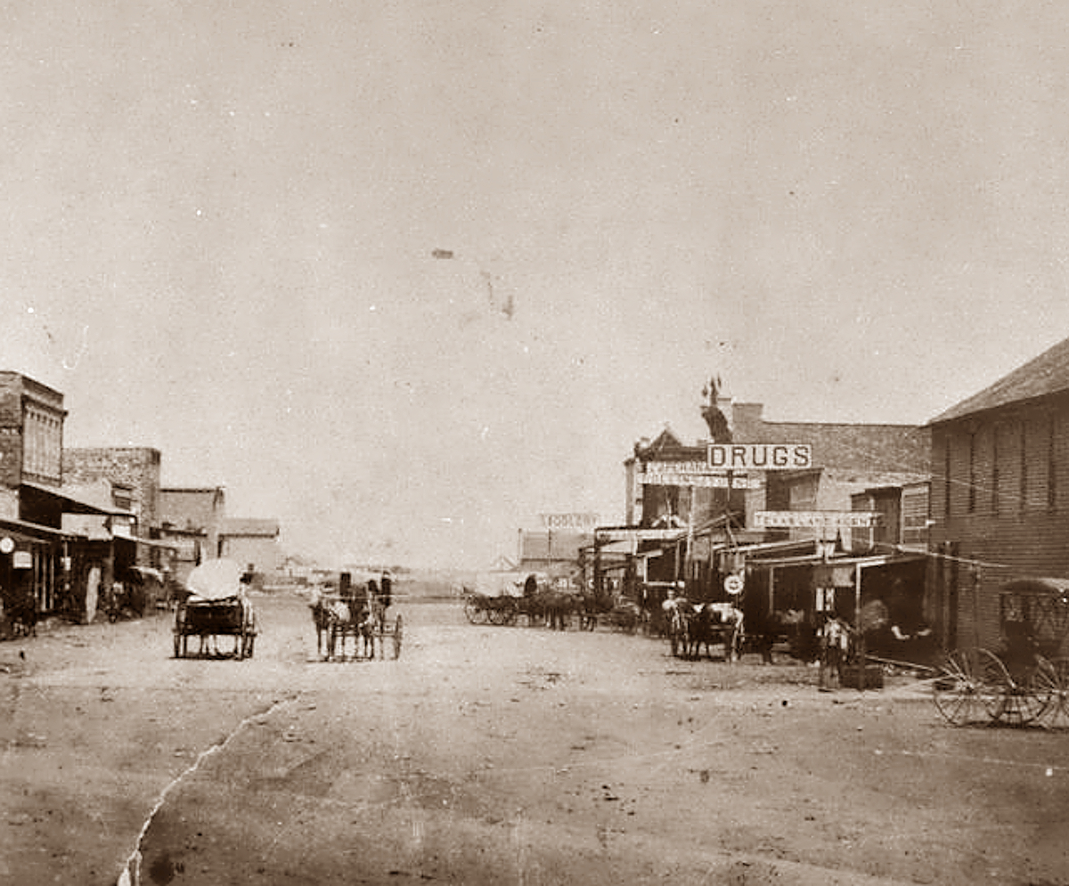 Pine Street in Abilene Texas in 1890