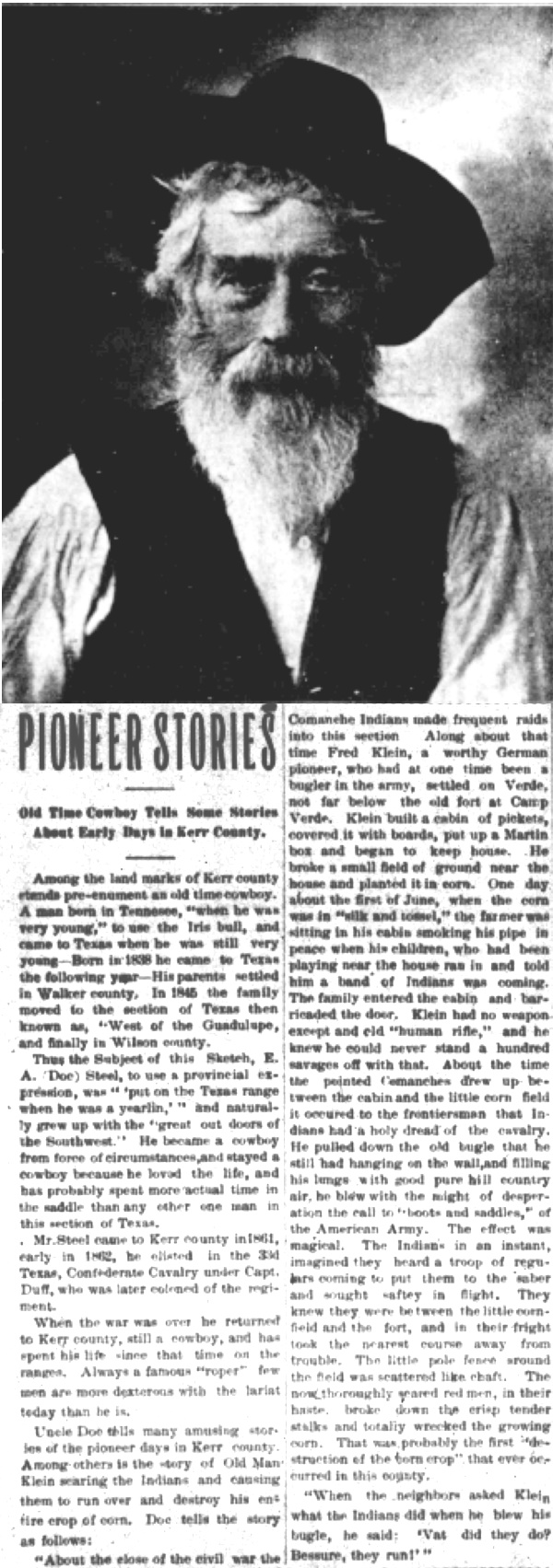 Pioneer Stories from E. A. (Doc) Steele