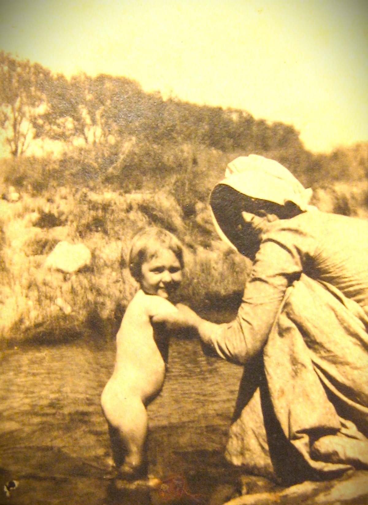 Playing in a Creek Near Oakalla in 1911
