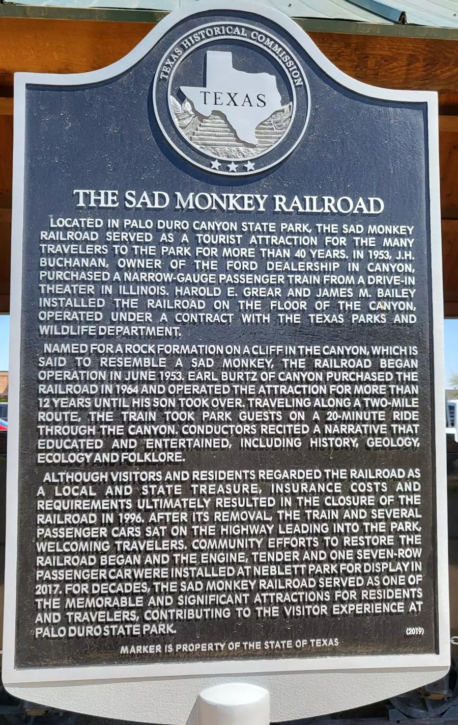 Sad Monkey Railroad Marker