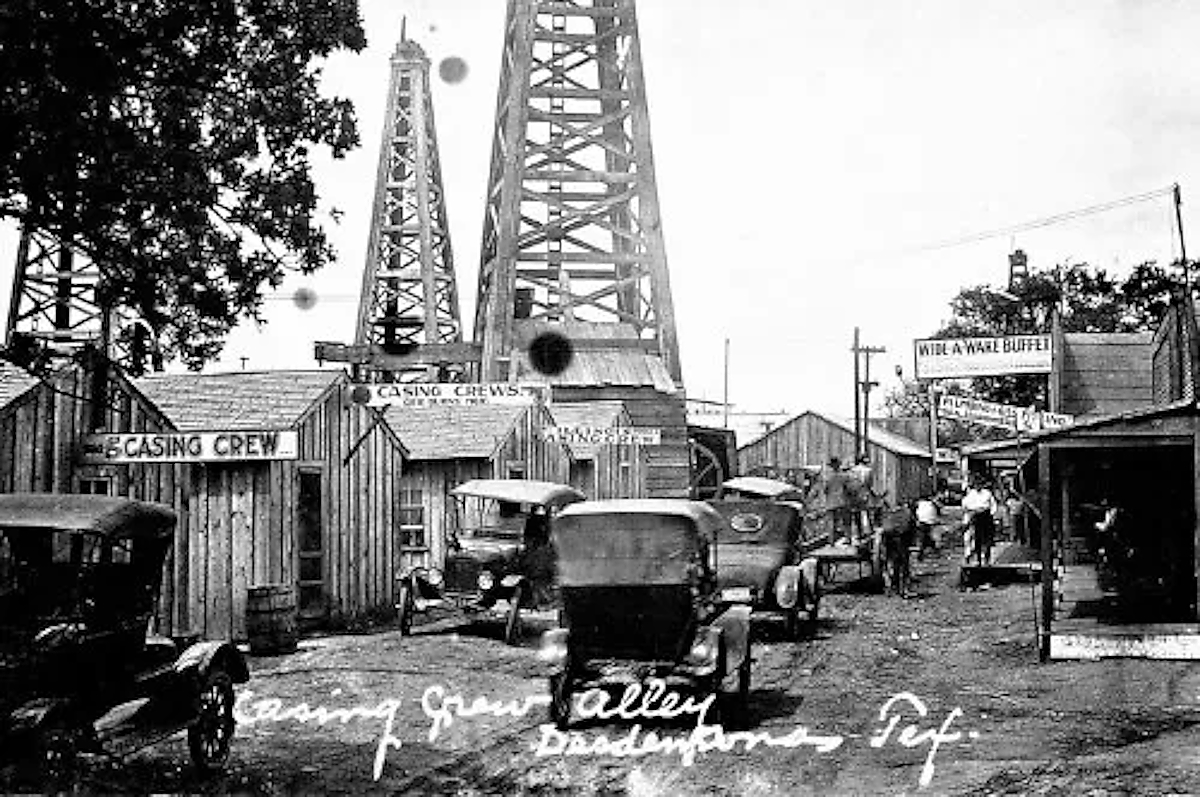 Side Street in Desdemona Texas in 1920s