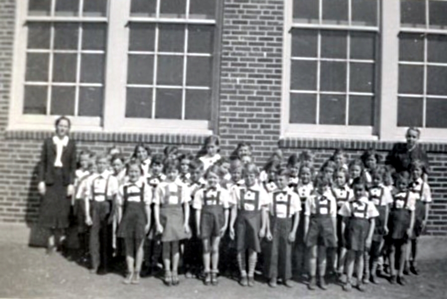 Uniformed School Children in Gatesville in  1936