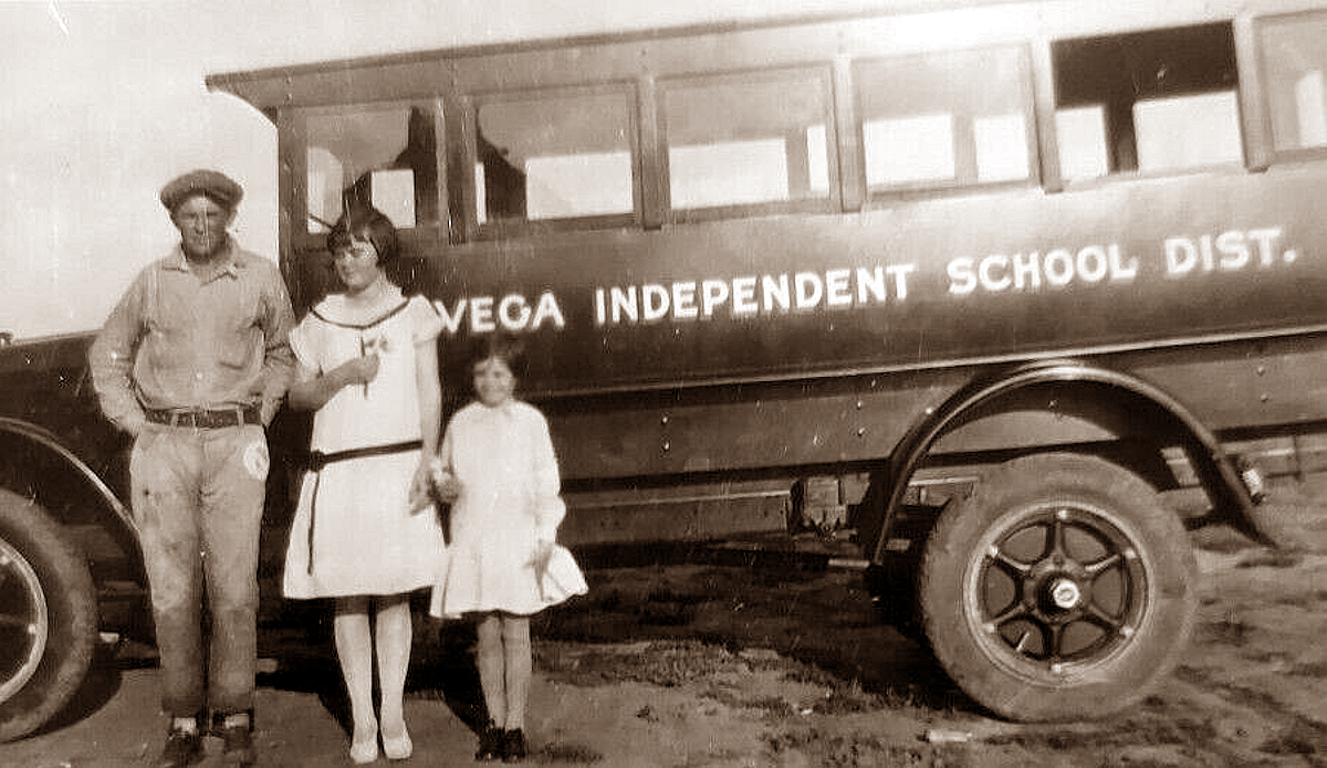Vega Texas School Bus in 1920s