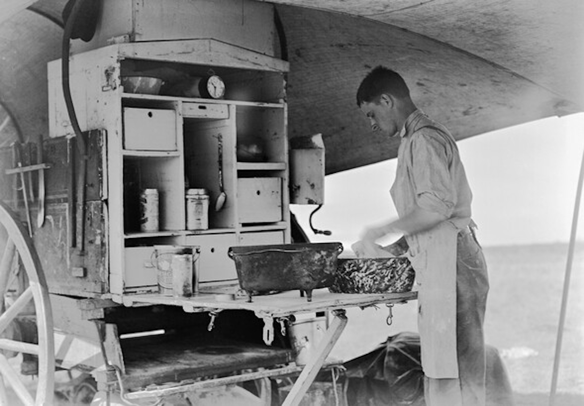 Wagon Cook Making Cobbler