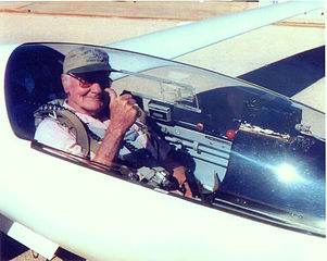 Wally Scott in his Schleicher ASW 20 sailplane