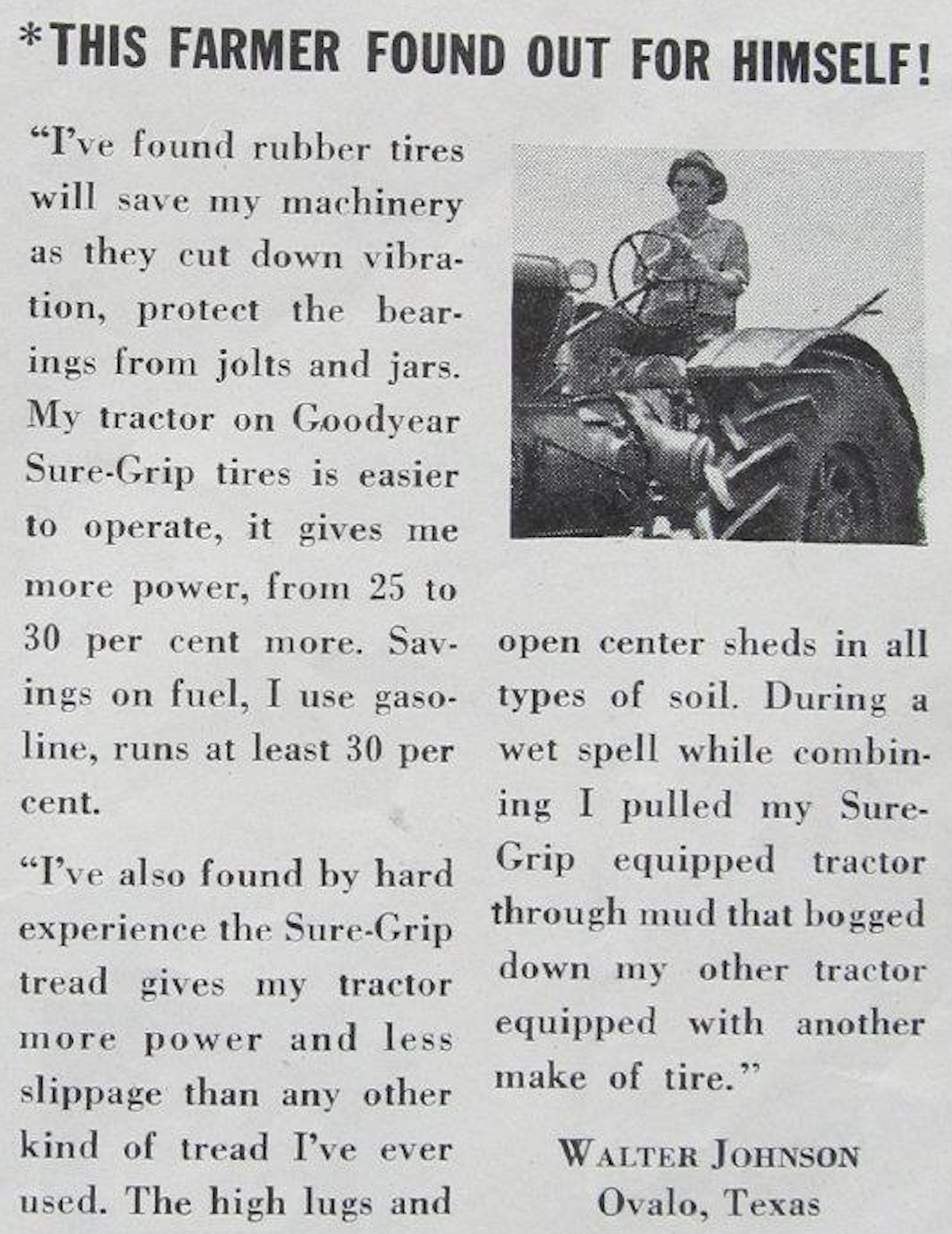 Walter Johnson Testifies for Goodyear 1939