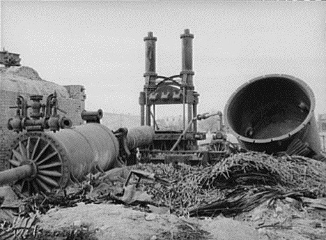 Wreckage of cotton gin and compress, Big Spring, Tx 1939