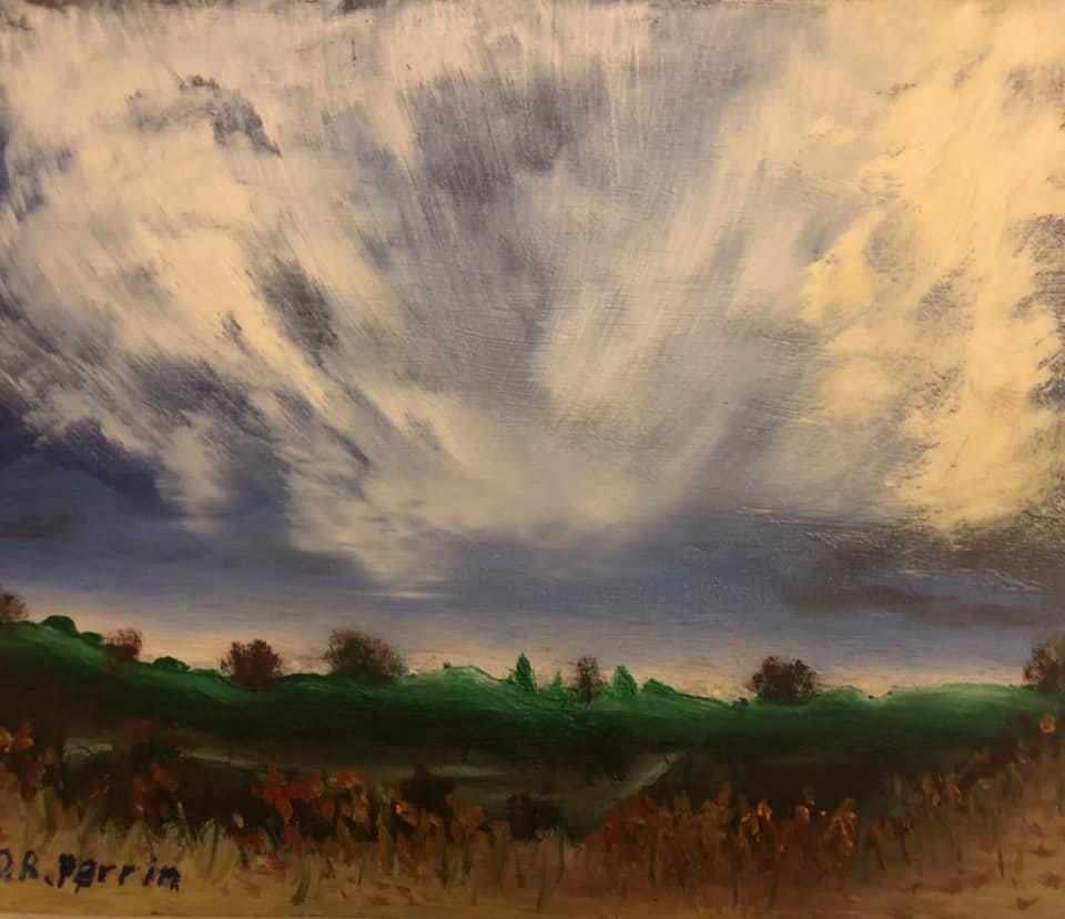 Evening light oil painting