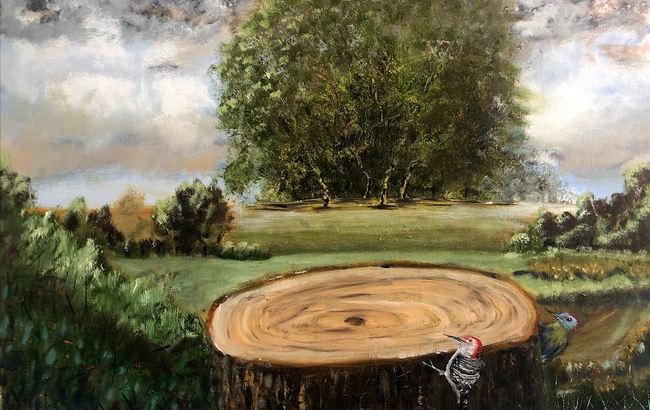 mother and daughter oil painting