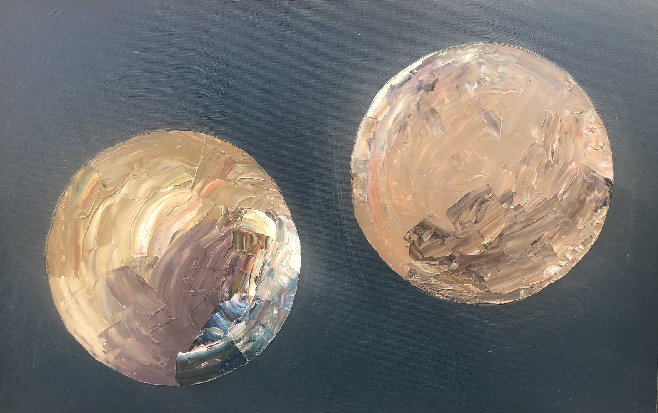 Two Spheres original oil painting